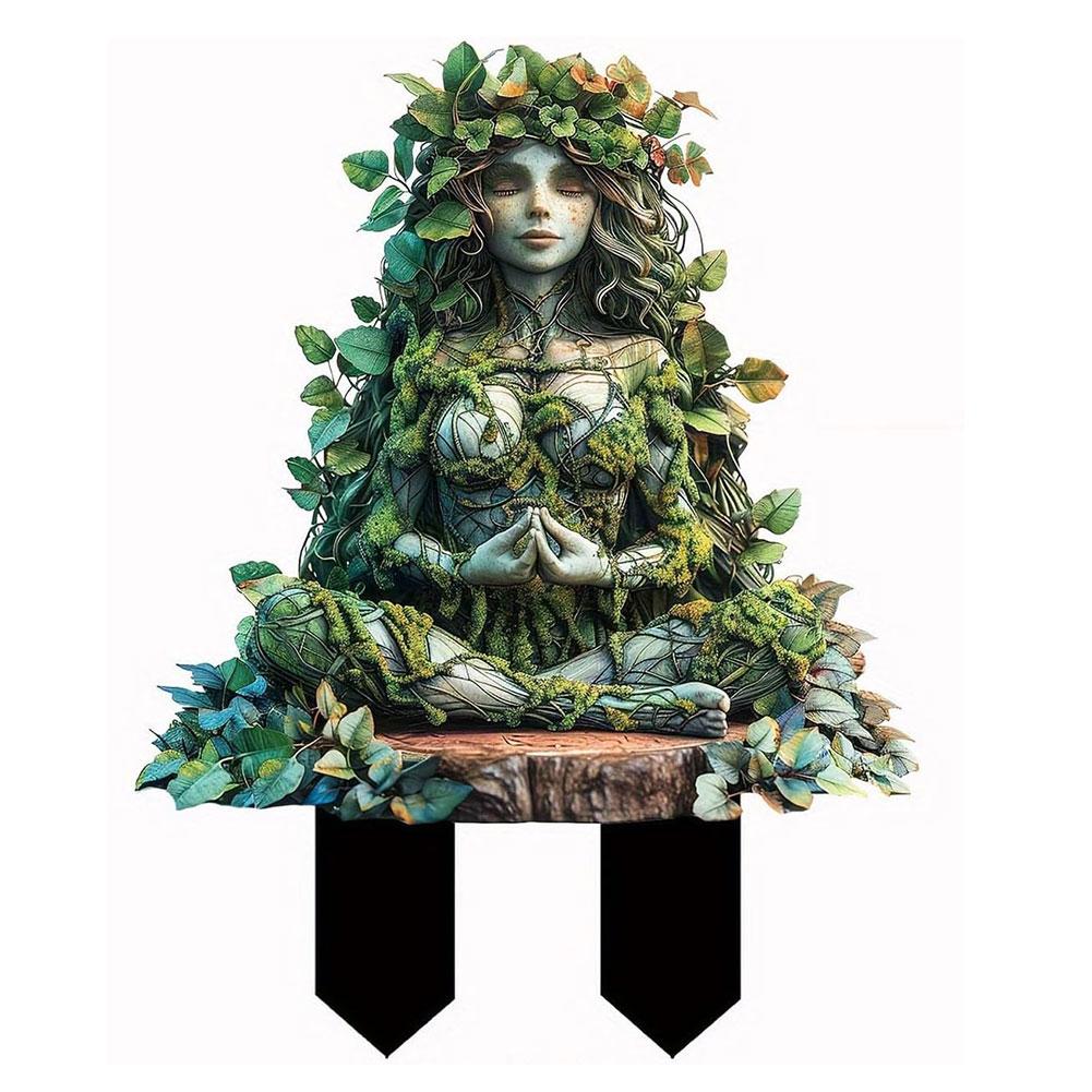 2D Waldgartenpfahl Sitzender Elf Pfahl Stehender Baum Elf Pfahl für Rasen Dekorative Garten