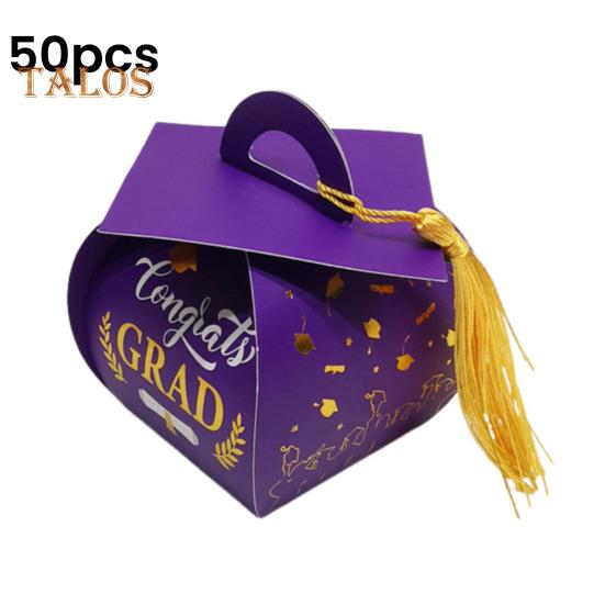Graduation Cap Gift Box Class of 2025 Grad Cap Candy Treat Box with Tassel Table Centerpiece for Graduation Party Favors
