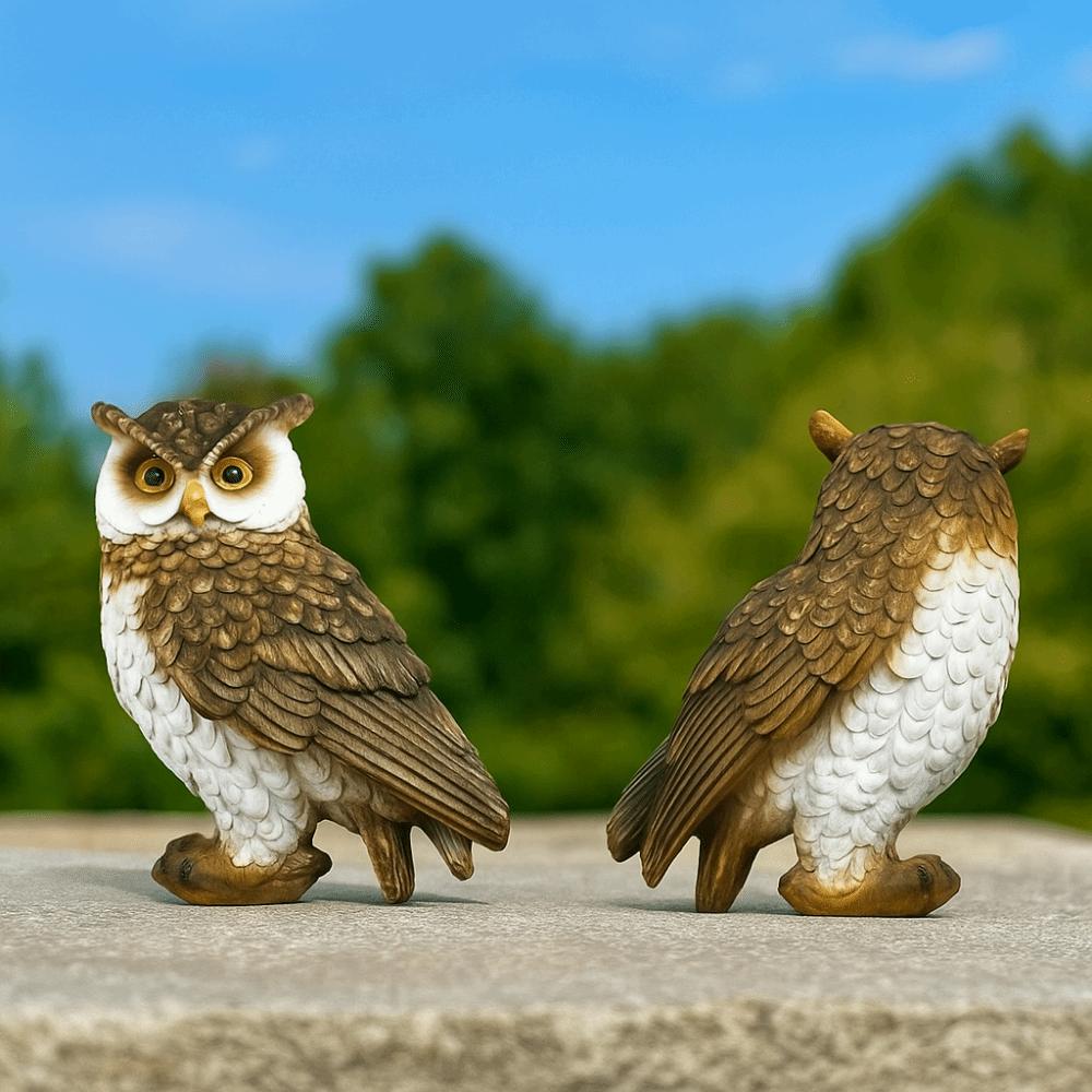Statue de Hibou en Résine Oiseau Simulé Figurine Miniature Mignonne Ornement de Bureau Bureau
