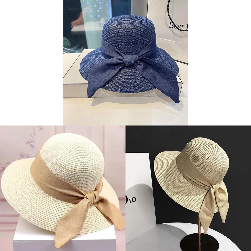 Outdoor Straw Hat For Women With Wide Brim Sun Protection Summer Beach Fashion Gift For Ladies