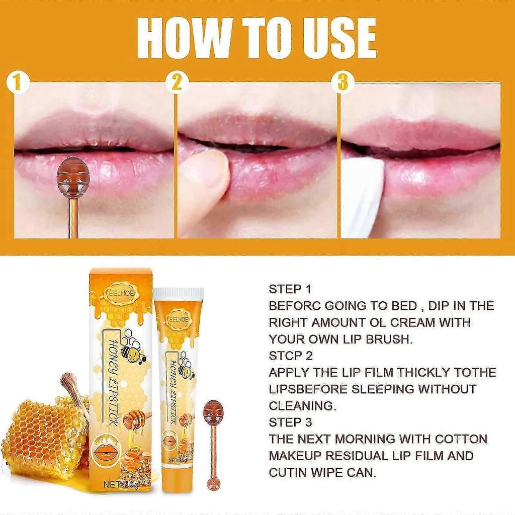Hydrating Lip Balm with Beeswax & Shea Butter  Anti-Cracking, Reduces Lip Lines, Overnight Lip Mask, Non-Greasy, 20ml
