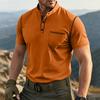 Men's Short Sleeve Henley Shirt Casual Lightweight Polo Style T Shirt with Button Placket and Chest Pocket for Everyday Wear