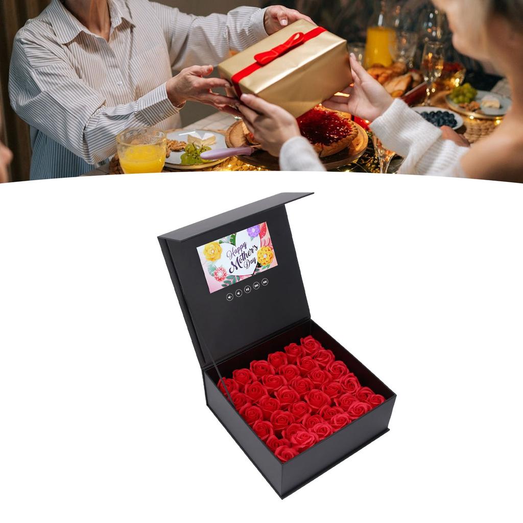 Jewelry Flower Box 7 Inch Color Display Video Greeting Card High Definition Playback for Wedding Advertising Marketing