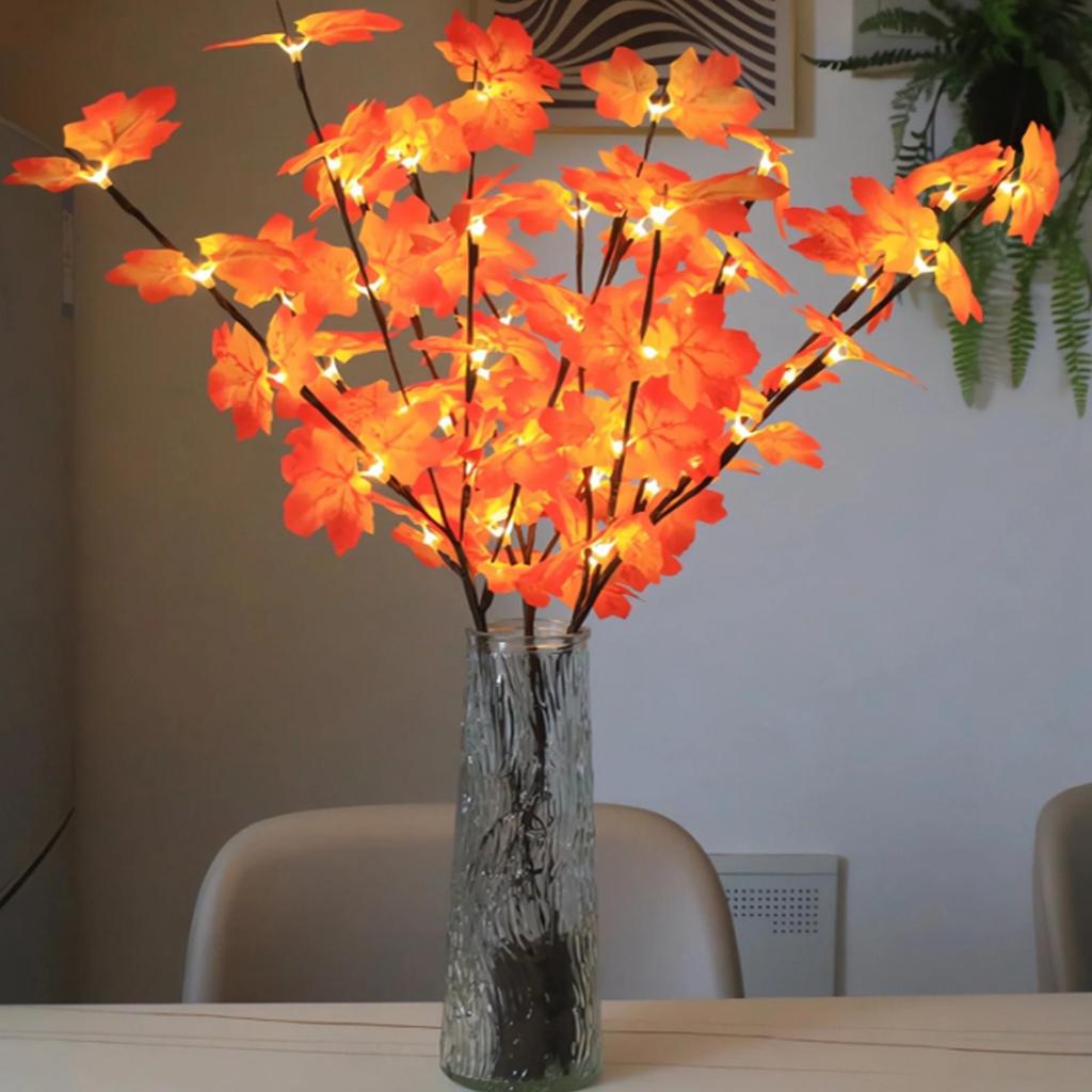 Maple Leaf Decorative Lights, With Lights That Glow, Battery-powered Artificial Maple Leaf Branch Lights,  Tabletop Decorative Lights, Suitable For