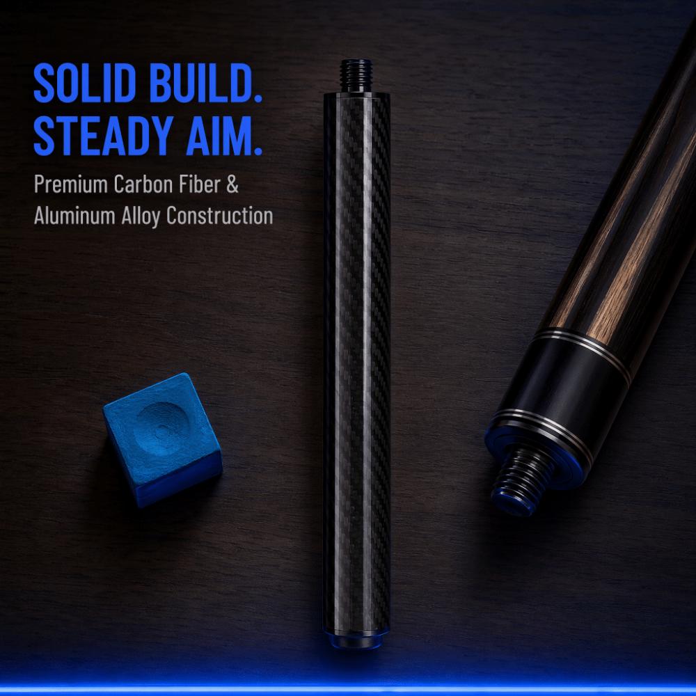 Black Billiard Cue Extender Carbon Fiber Cue Extension Black Billiard Billiard Games