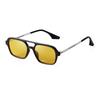 Retro Fashion Flat Top Pilot Sunglasses Women Men Brand Designer Vintage Yellow Blue Lens Flat Top Rectangle Sun Glasses S507C