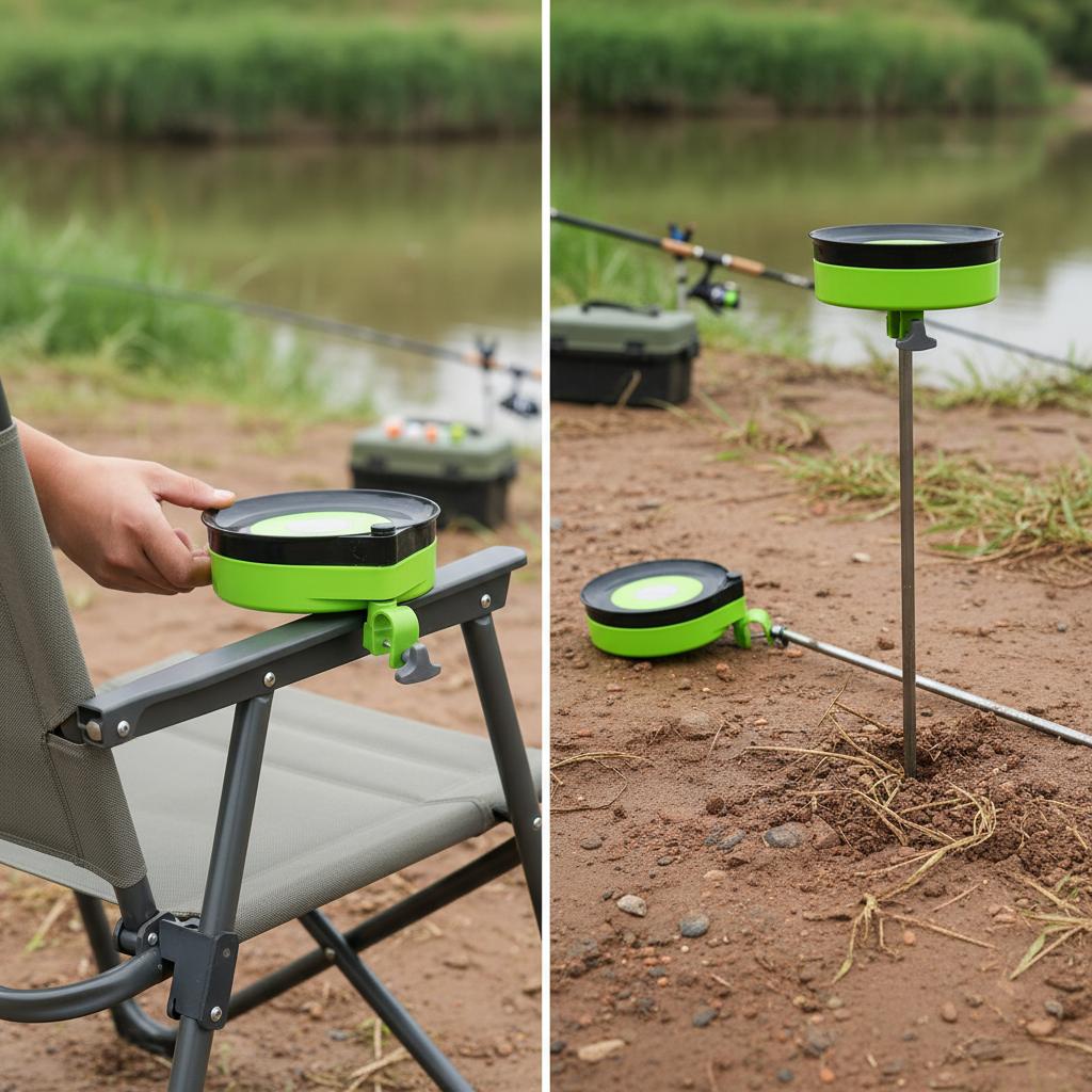 Fishing Chair Bait Tray Aluminum Alloy Ground Insert or Mount Plate for Outdoor