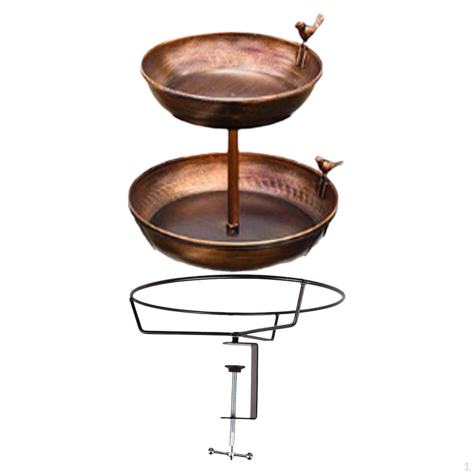 Metal Bird Bath Feeder Weatherproof Gifts Accessory Decor Art Birdbath Iron for Courtyard