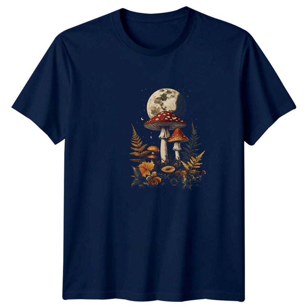 Fungi Moon TShirt Nature Mushroom Celestial Design Tee