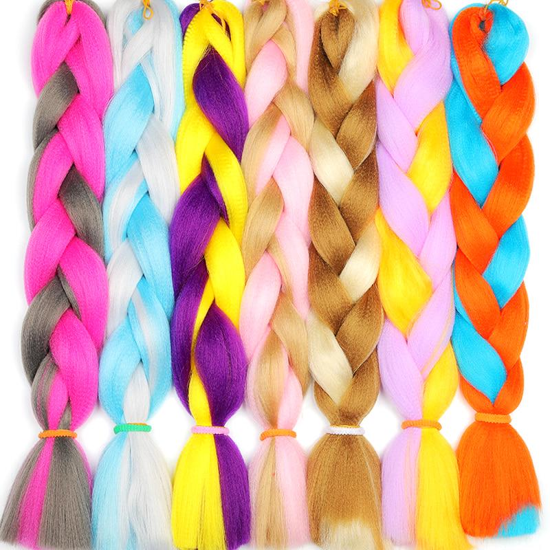 Synthetic Crochet Braids In Jumbo Braiding Hair 24 Inch 100g/pcs Pure Color In Hair Extensions