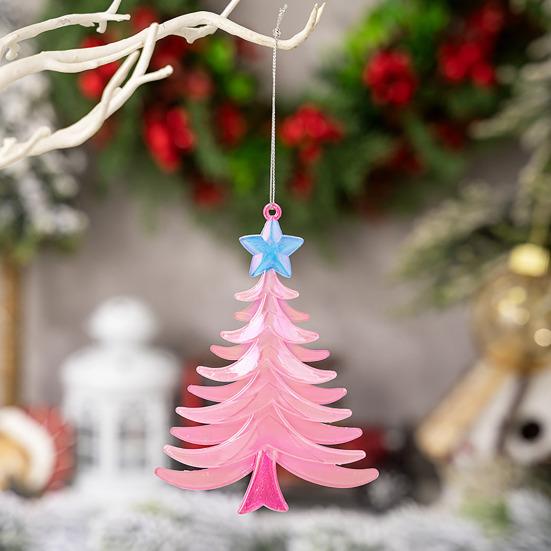 Winter Acrylic Christmas Ornaments Colorful Snowflake Ballerina Dancer Feather Hanging Ornaments