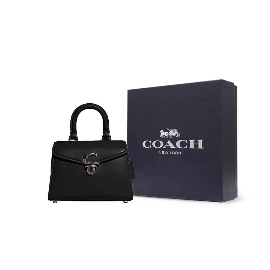 Coach Sammy 22 Solid Color Letter Logo Push Lock Closure Leather Satchel Crossbody Handbag Women Handbag Black CJ812-V5BLK