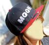 MOONEYES MOONEYES Wool Flat Visor Motorcycle One Size Fits BR Cap, Hat, Red, All, CM-115 (Black/Red)
