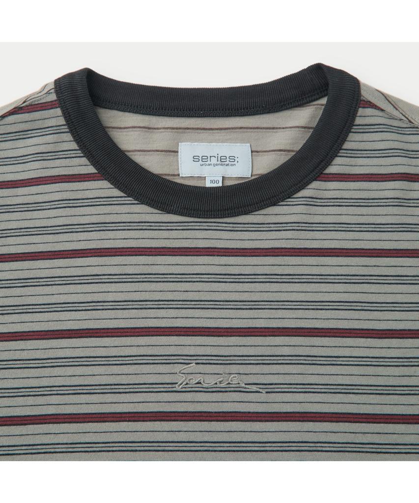 Silijeu Dyed Stripe Short Sleeve T-Shirt Satam26751Gyx
