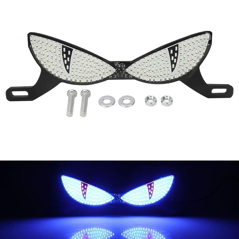 1 Set Motorcycle License Plate Light Cat's Eye LED License Plate Light Tail Decorative Lamp Strobe Light Reversing Signal Light