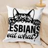 Funny lesbians eat what Cushion Cover Soft Plush Fabric DoubleSided Printed Cushion Covers for All Seasons Modern Home Decor