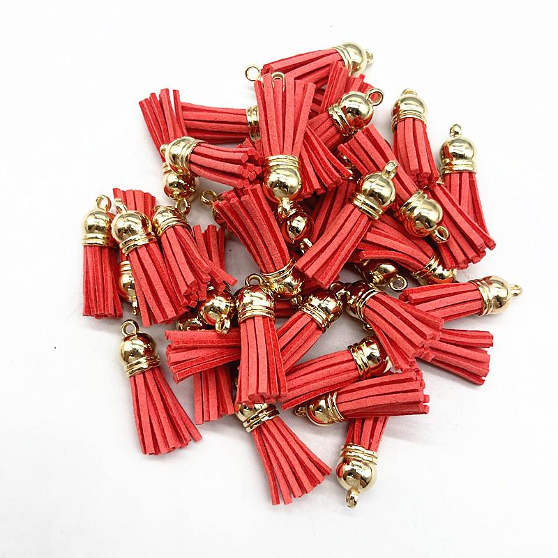 New 10pcs 38mm Vintage Leather Tassels DIY Keychain Cellphone Straps Pendant Tassels for Jewelry Earrings Findings Accessories
