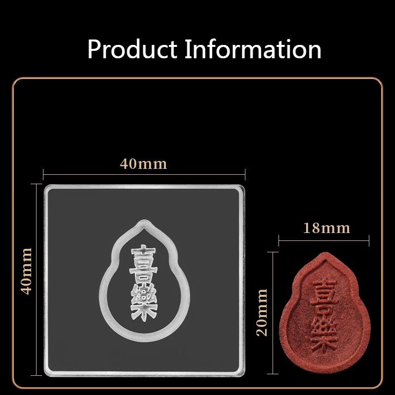 

Acrylic Incense Brand Mold/Double-sided Blessing Prosperity Longevity Joy and Wealth/DIY Handcrafted Gourd Incense Brand Tools