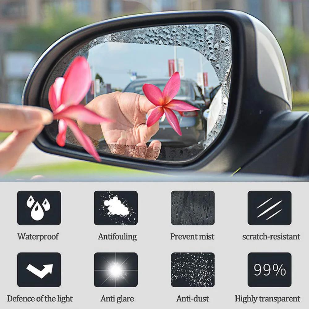 8Pcs Car Rearview Mirror Protective Film, HD Transparent Rainproof/glare/fog Waterproof Film Car Rearview Mirror and Side Window
