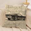 Retro Sketch Cushion Cover Silky Short Plush DoubleSided Printed Pillow Case for Sofa All Seasons Home Decor Gift