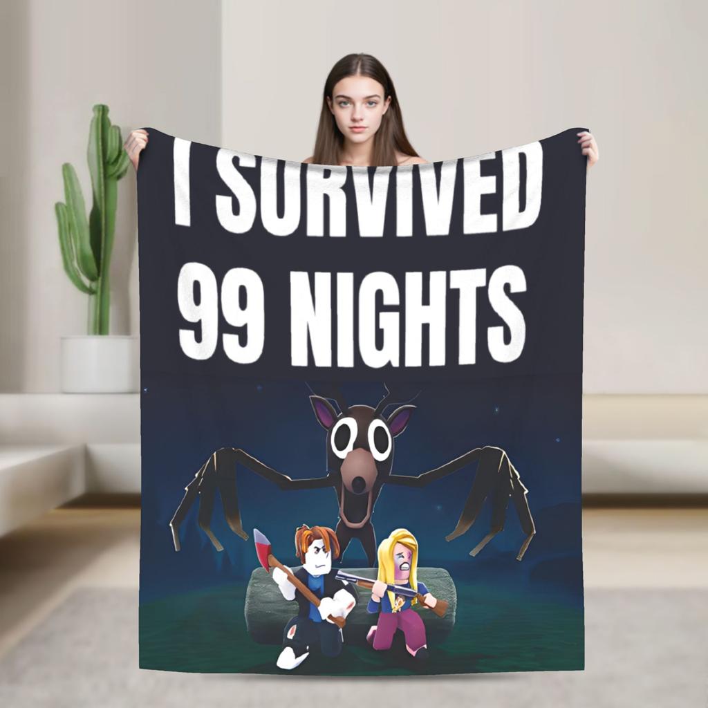 Horrorspiele 99 Nächte im Wald Decke Plüsch Lustige Warme Überwurfdecken für Stuhlbezug Sofa Sommer