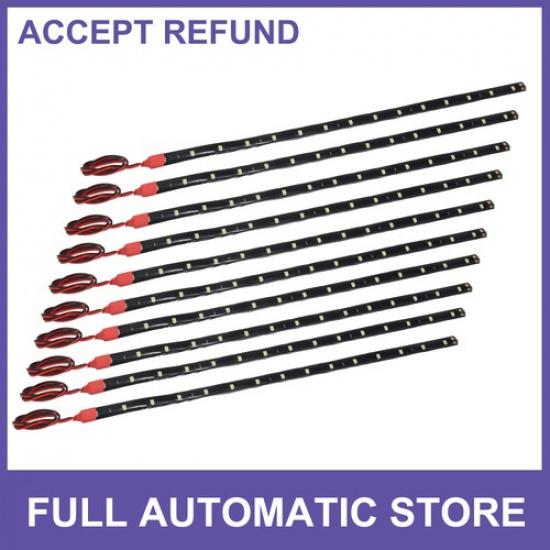 

10 Pcs 30cm 1ft Universal LED Strip Light Flexible Waterproof Underglow Light