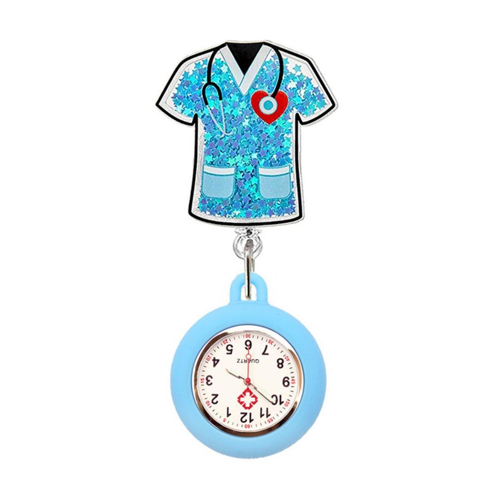 New PVC Retractable Watch Brooch Cute Appearance Lovely Cartoon Nurse Watch Colourful Doctor Pocket Watch Nurse Gifts