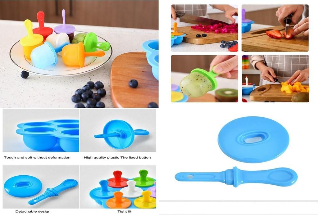 High Quality Food Grade Silicone Mini Ice Lolly Cream Maker Mold Tray For Diy Popsicles
