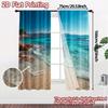 2pcs   2D FLAT PRINTING Curtains (Without Rod) AzureShoreline Chic Pattern Curtains Versatile Polyester Curtains Art Deco Festive
