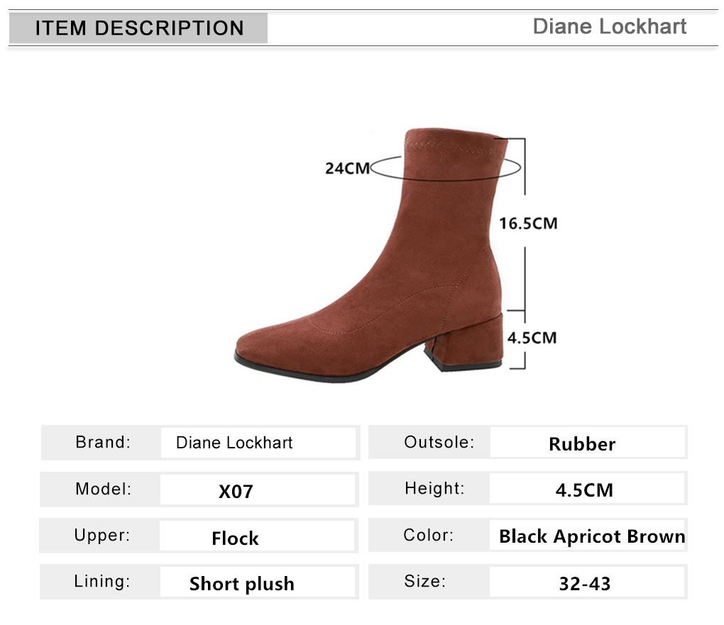 Modă Pantofi Noi pentru Femei Tocuri Înalte Slip Cizme Glezna Iarnă Șosete Stretch Botine Elegante cu Toc Înalt Pătrat Pantofi Femei Mărimi Mari 32-43