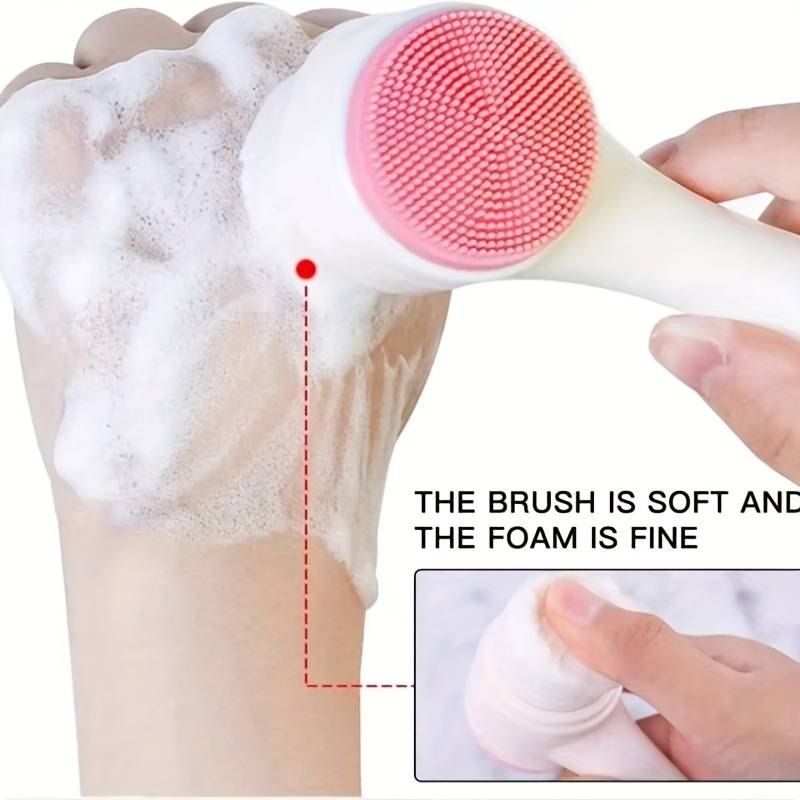 3D Manual Facial Cleansing Brush 2 in 1 Skin Care Face Brush SiliconeFacial Scrubber Dual Face Wash Brush Deep Pore Exfoliation