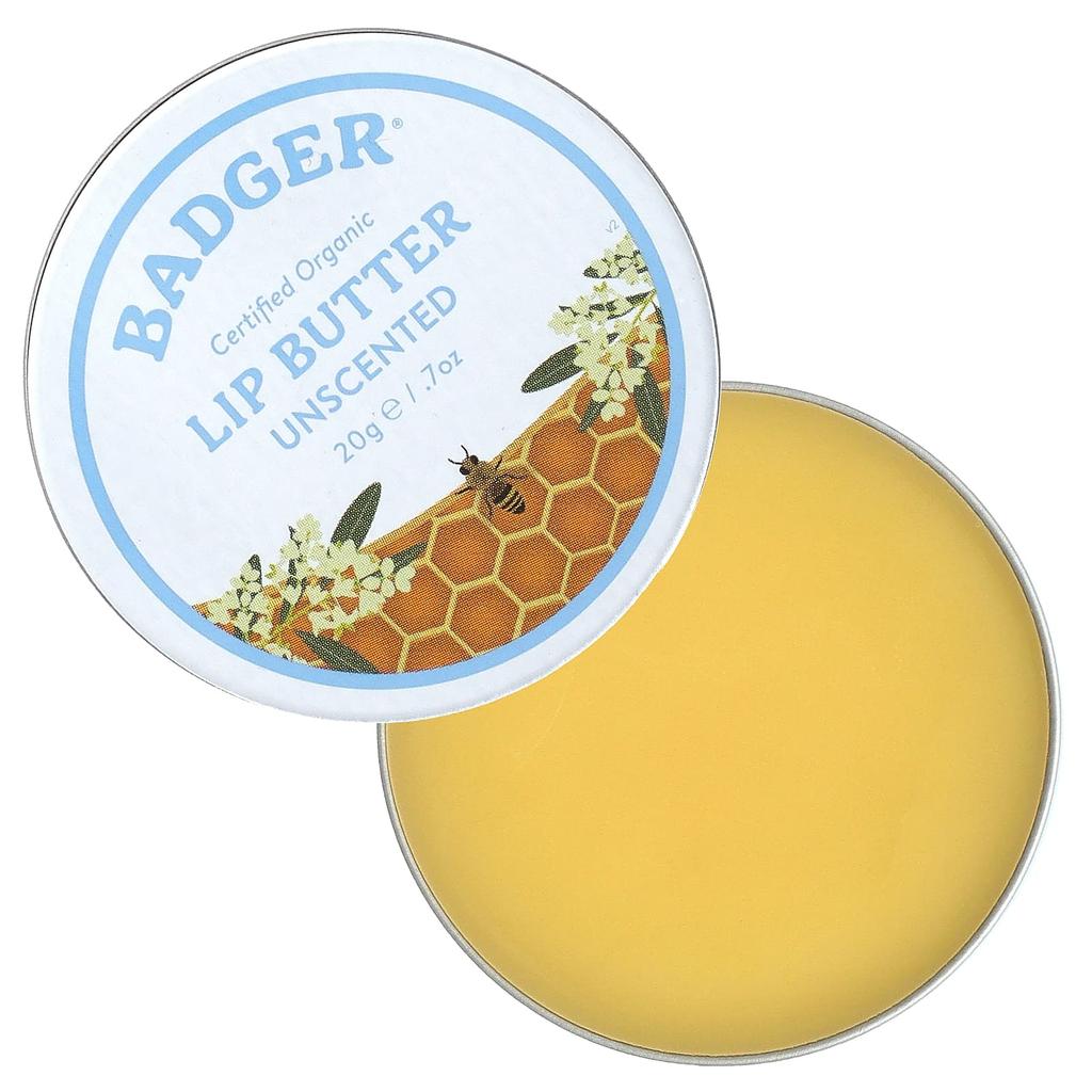 Badger, Masło do ust, Bezzapachowe, 0,7 uncji (20 g)
