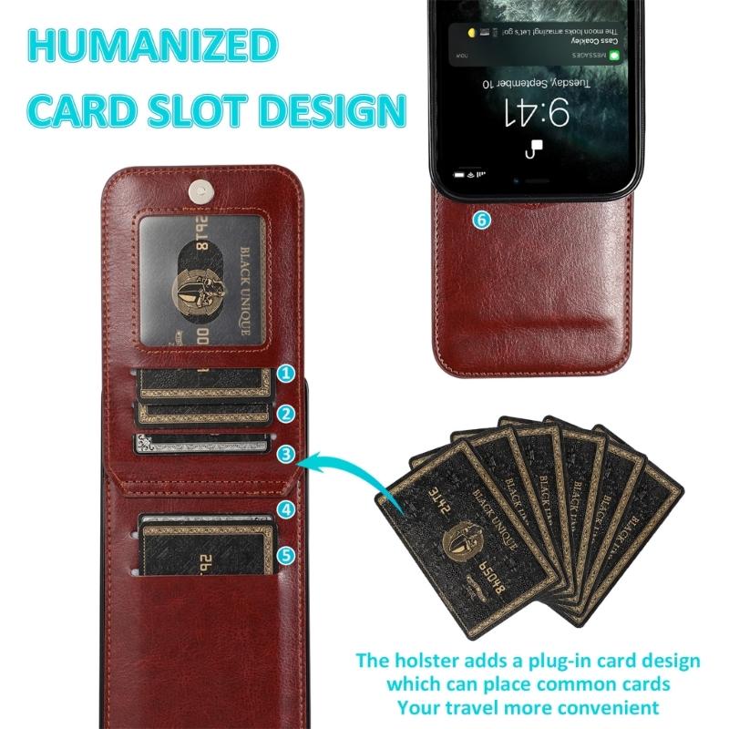 Magnetic Flip Mobile Cover for Phone 16 Series Leather Flip Wallet Case Kickstand Phone Case Covers