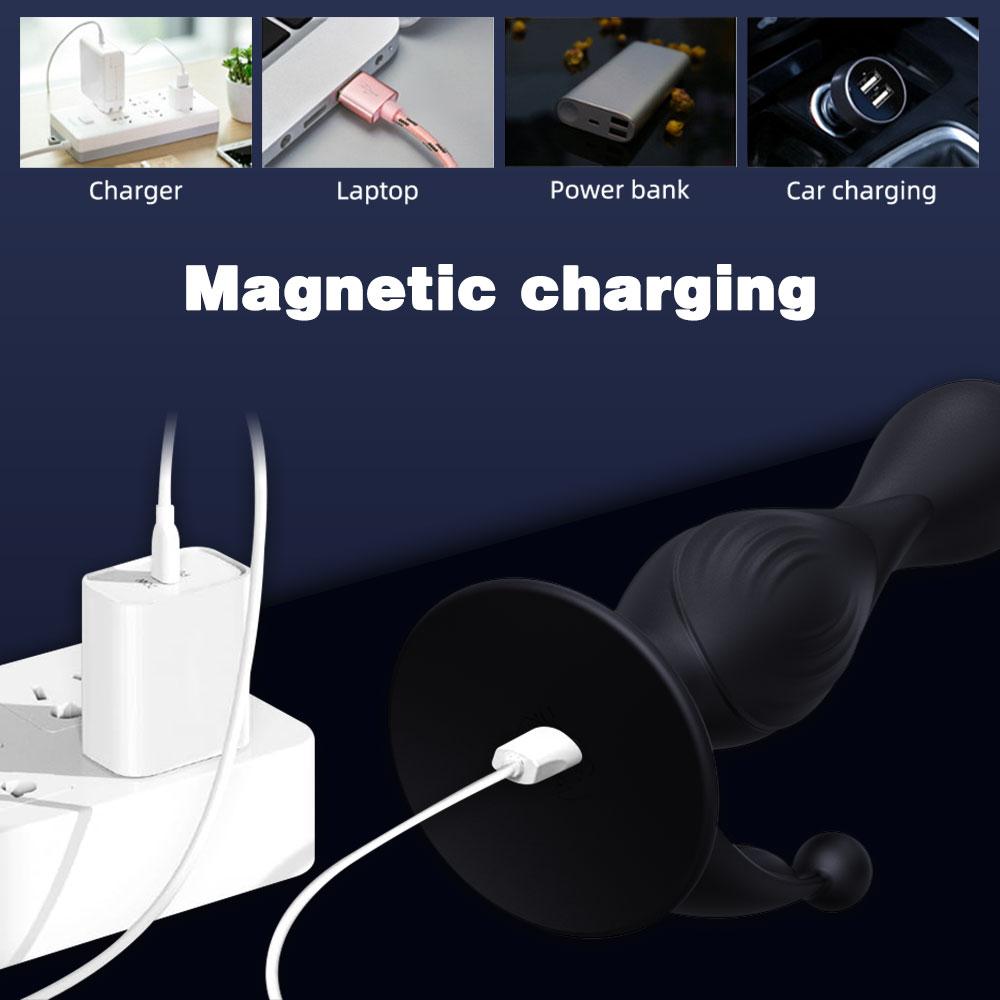 Tri-motor Anal Plug Electric Shock Butt Plugs Anal Beads Prostate Massager Female Masturbator Erotic Sex Toys for Couple