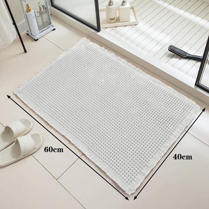 Waffle Bathroom Mat Non Slip Absorbent Bath Rug Soft Quick Dry Washable Doormat for Toilet Shower