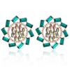 Fashion Ladies Flower Earrings With Alloy And Diamond Accents For Evening Wear