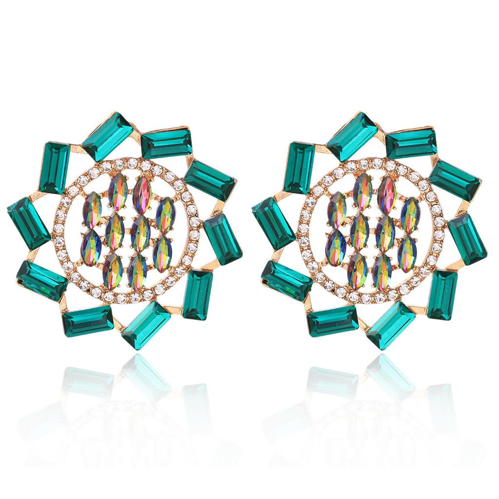 Fashion Ladies Flower Earrings With Alloy And Diamond Accents For Evening Wear