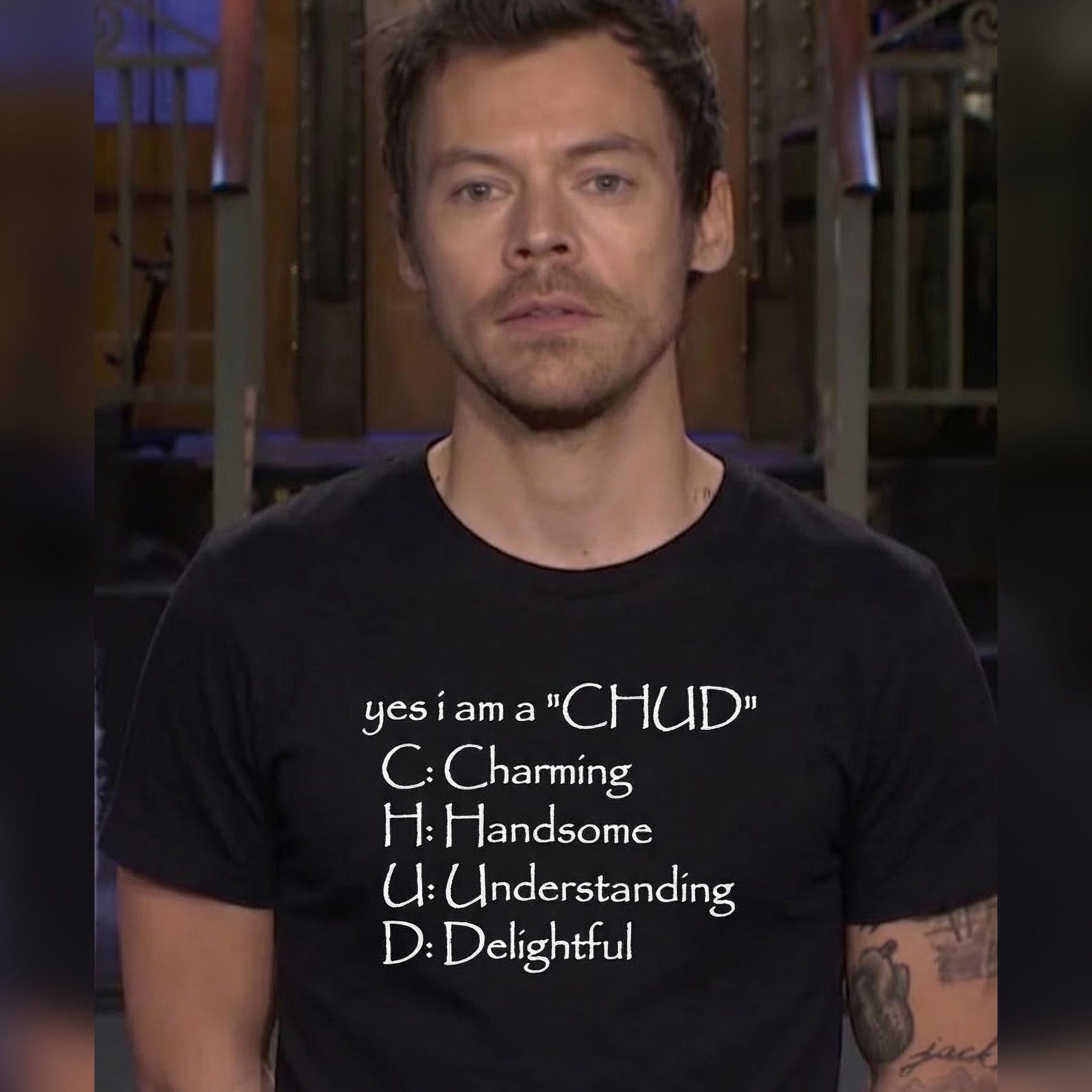 Yes I Am A Chud Funny Meme TShirt, Funny Acronym Joke Tee, Sarcastic Text Gift Shirt, Gen Z Brainrot Humor XL