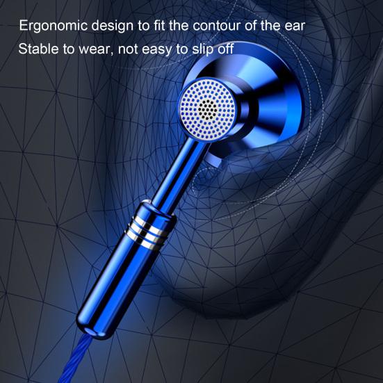 Wired Earbuds Ergonomic Heavy Bass In-ear 1.2m Metal 3.5mm Wire Control Earphones for Music