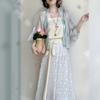Womens Song Dynasty Style Hanfu Set: Short Top Camisole Bloomer Pants In Chiffon Daily Wear