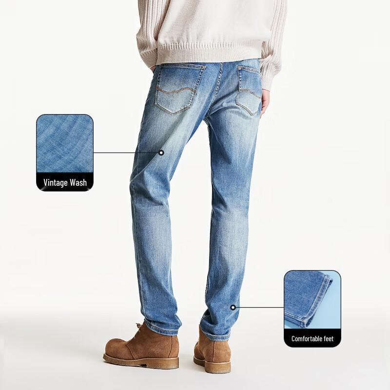 JACK&JONES Men's Slim-Fit Tapered Stretch Denim Jeans