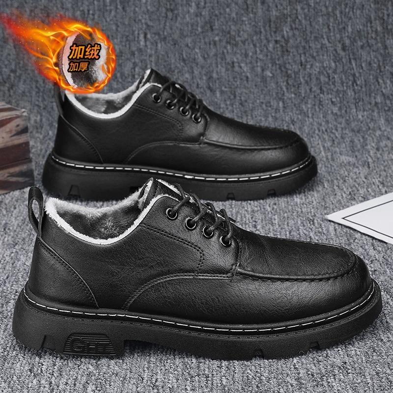 Fashion Mens Shoes Fur Warm Autumn Winter Sneakers Casual Leather Outdoor Sport Platform Walking Designer Luxury Tennis Work Loafers