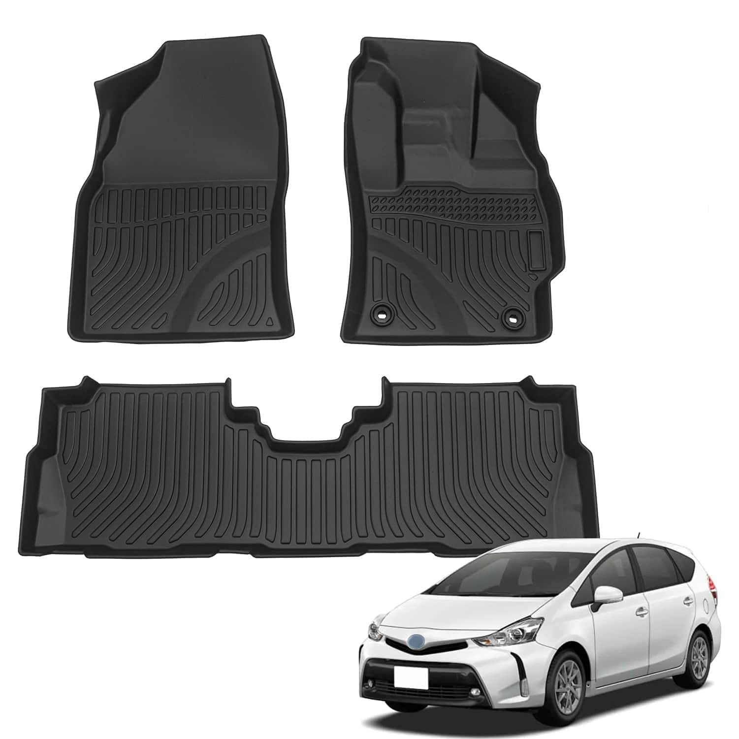 

Orealauto Prius Alpha 40 Series напольное сиденье автомобиля TPE сиденье 2nd 3P защитные автомобильные резиновые коврики для модели, водонепроницаемые, резиновые, 3D, трехмерная структура, чёрный
