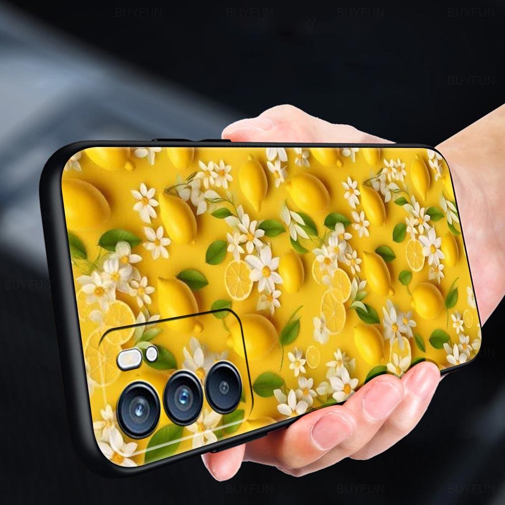 Summer Fresh Fruit Lemon Print Phone Case For Oppo Reno 13 12 11 10 7 F Find X5 X6 A98 A80 A79 A78 A57 A54 A31 A17 Pro Soft TPU