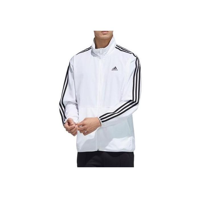 Adidas Three-Stripe Zip-Up Collar Jacket Men Jackets White GN0821