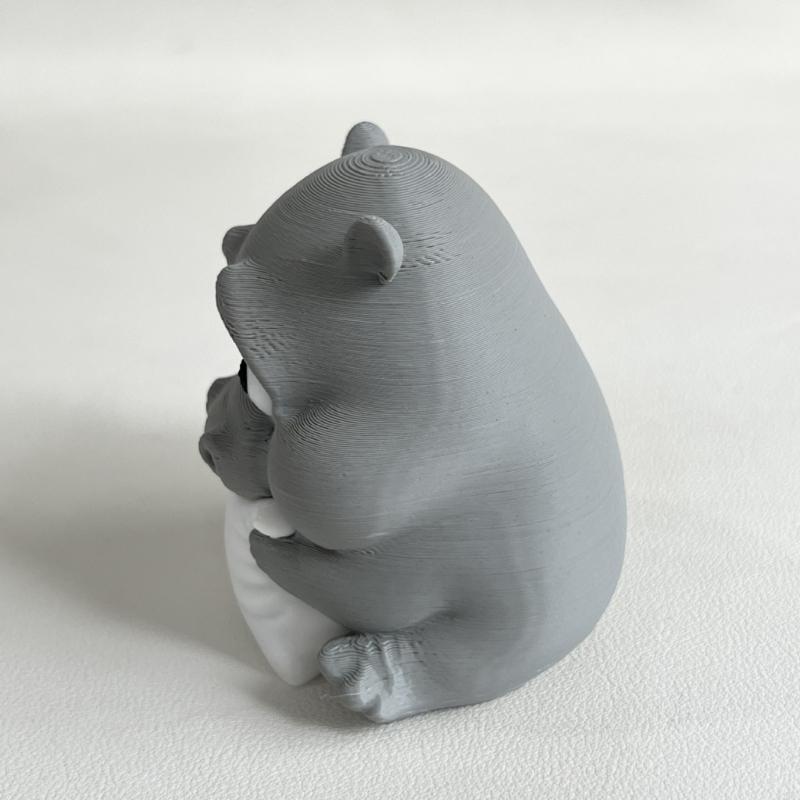 Endearing Hippo Figurine With Emotional Expression Study Desk Decorative