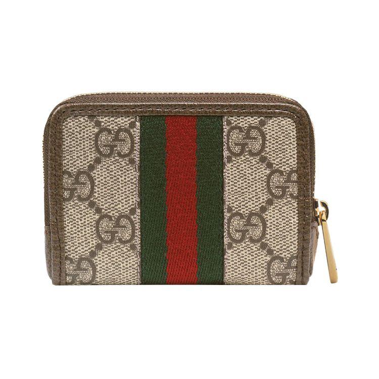 Gucci Ophidia Logo Stripe Web Zipper Wallet Unisex Wallet Brown Ebony 662294-2ZGFG-8745