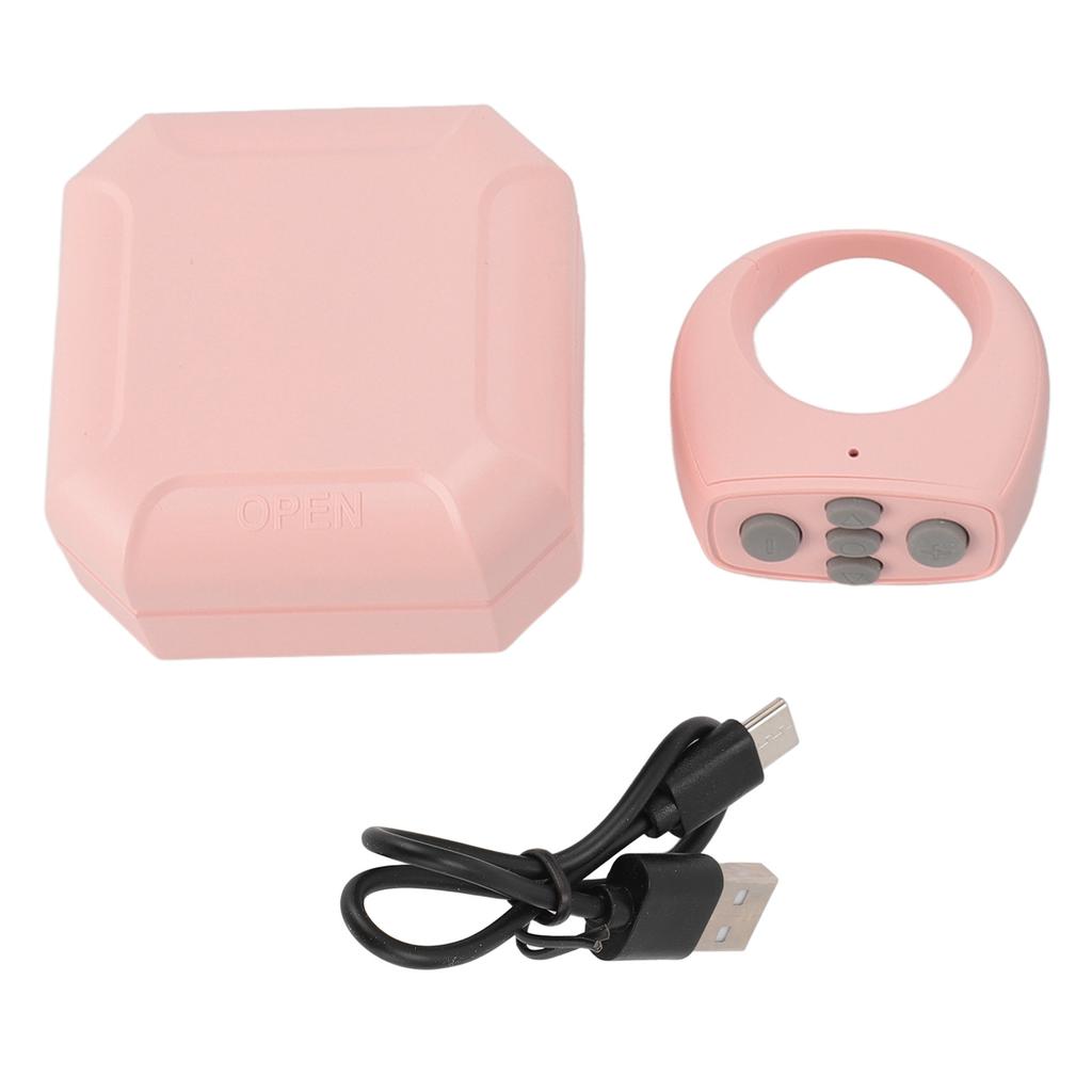 Bluetooth Remote Control Ring 10M with 200mAh Charging Compartment Remote Control Page Turner for