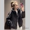 Stylish European Slimming Long Sleeve Hooded Windbreaker - 2025 Spring Fashion Jacket