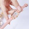 Women'S Fashion Niche Light Luxury Creative Gradual Change Small Square Plate Student Belt Quartz Watch